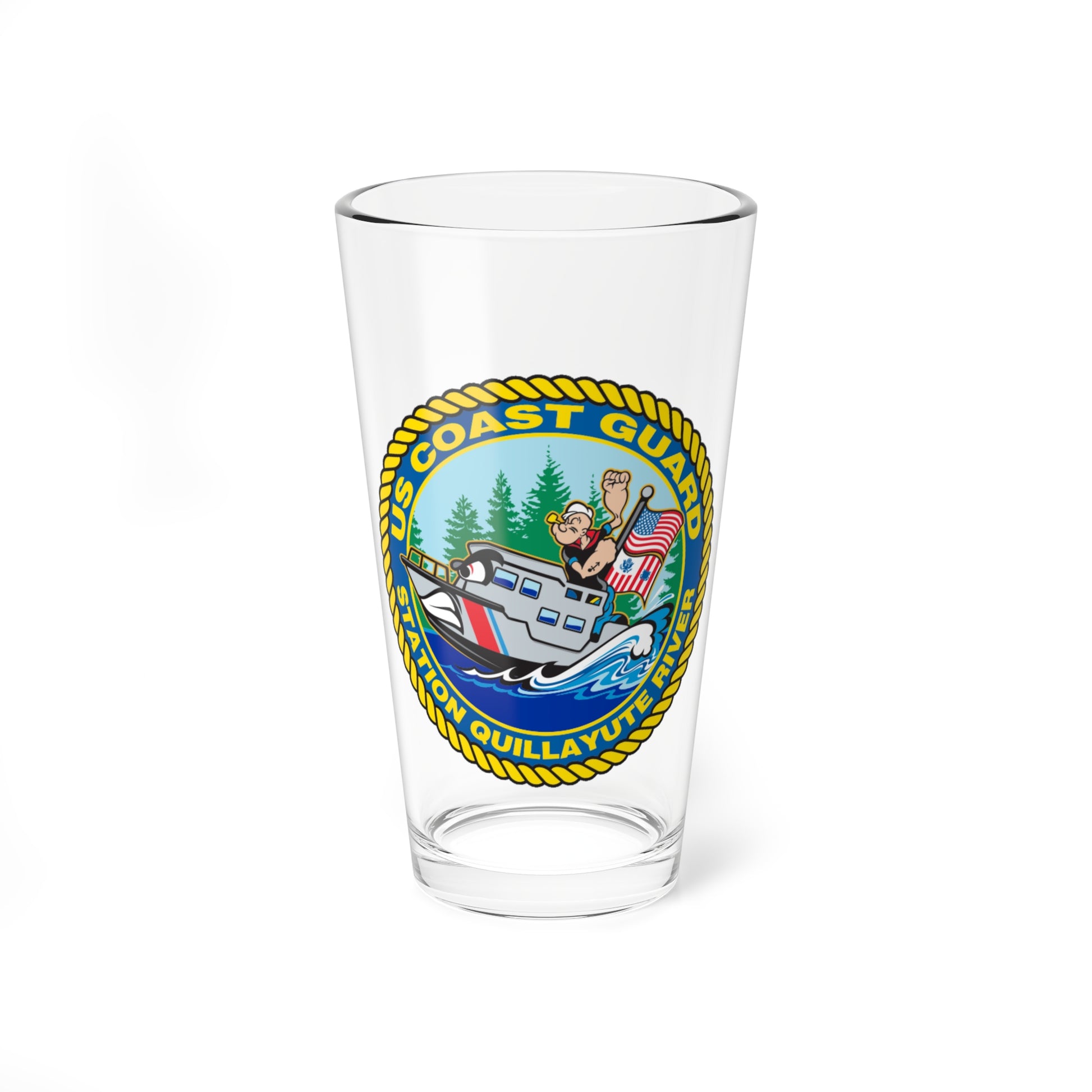 USCGS Quillayute River (U.S. Coast Guard) Pint Glass 16oz-16oz-Go Mug Yourself