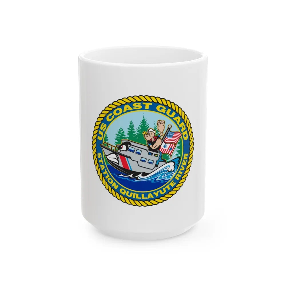 USCGS Quillayute River (U.S. Coast Guard) White Coffee Mug-15oz-Go Mug Yourself