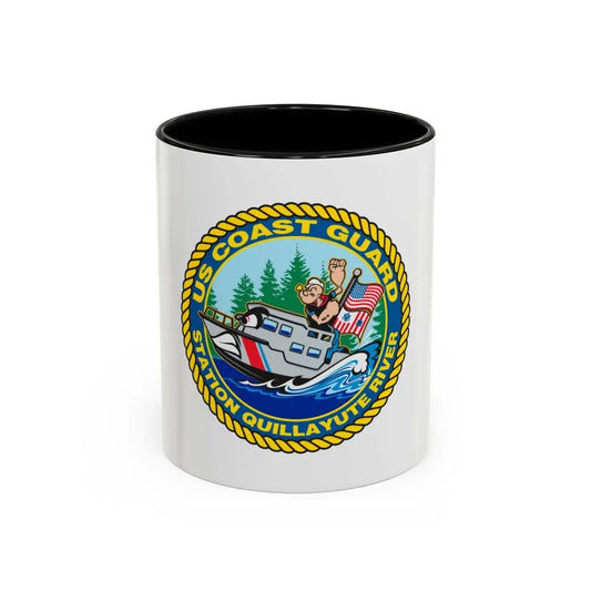 USCGS Quillayute River (U.S. Coast Guard) Accent Coffee Mug 11oz Black - Go Mug Yourself