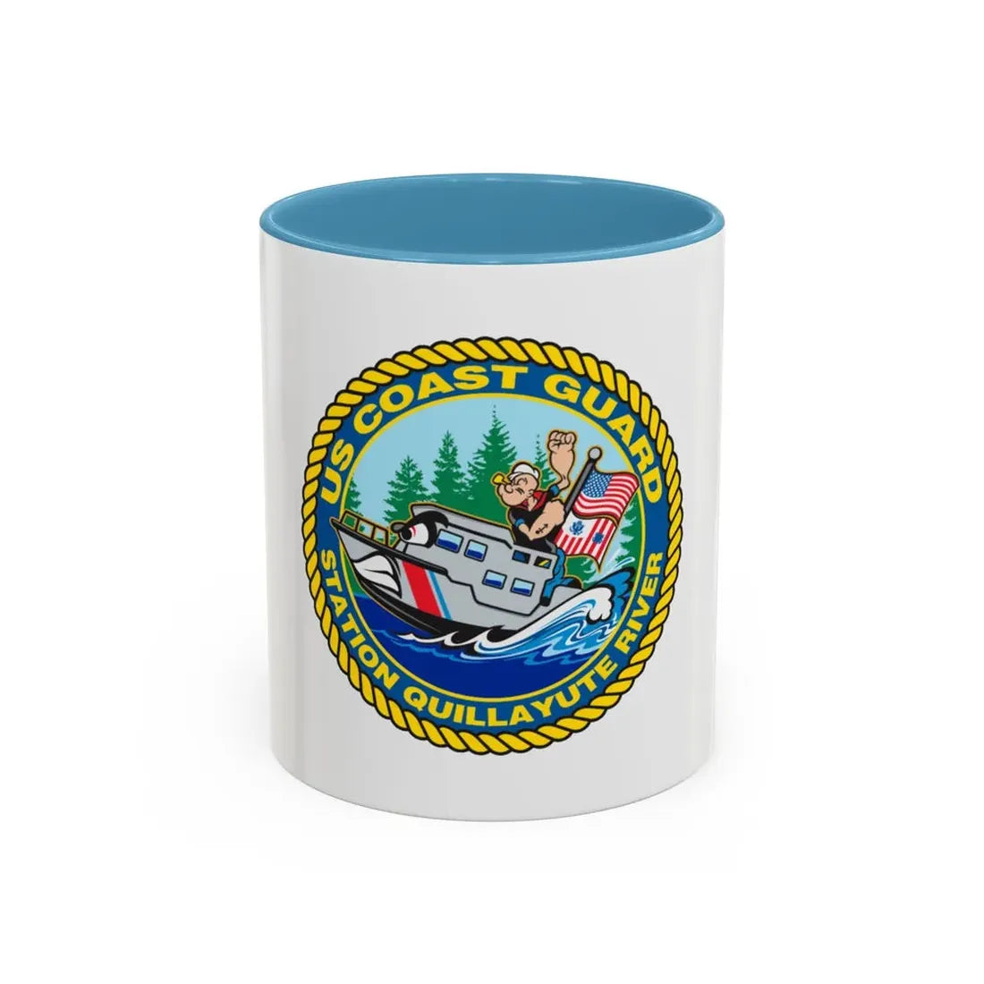 USCGS Quillayute River (U.S. Coast Guard) Accent Coffee Mug 11oz Light Blue - Go Mug Yourself