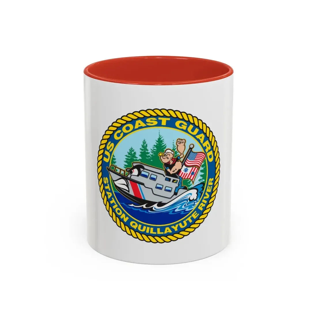 USCGS Quillayute River (U.S. Coast Guard) Accent Coffee Mug 11oz Red - Go Mug Yourself