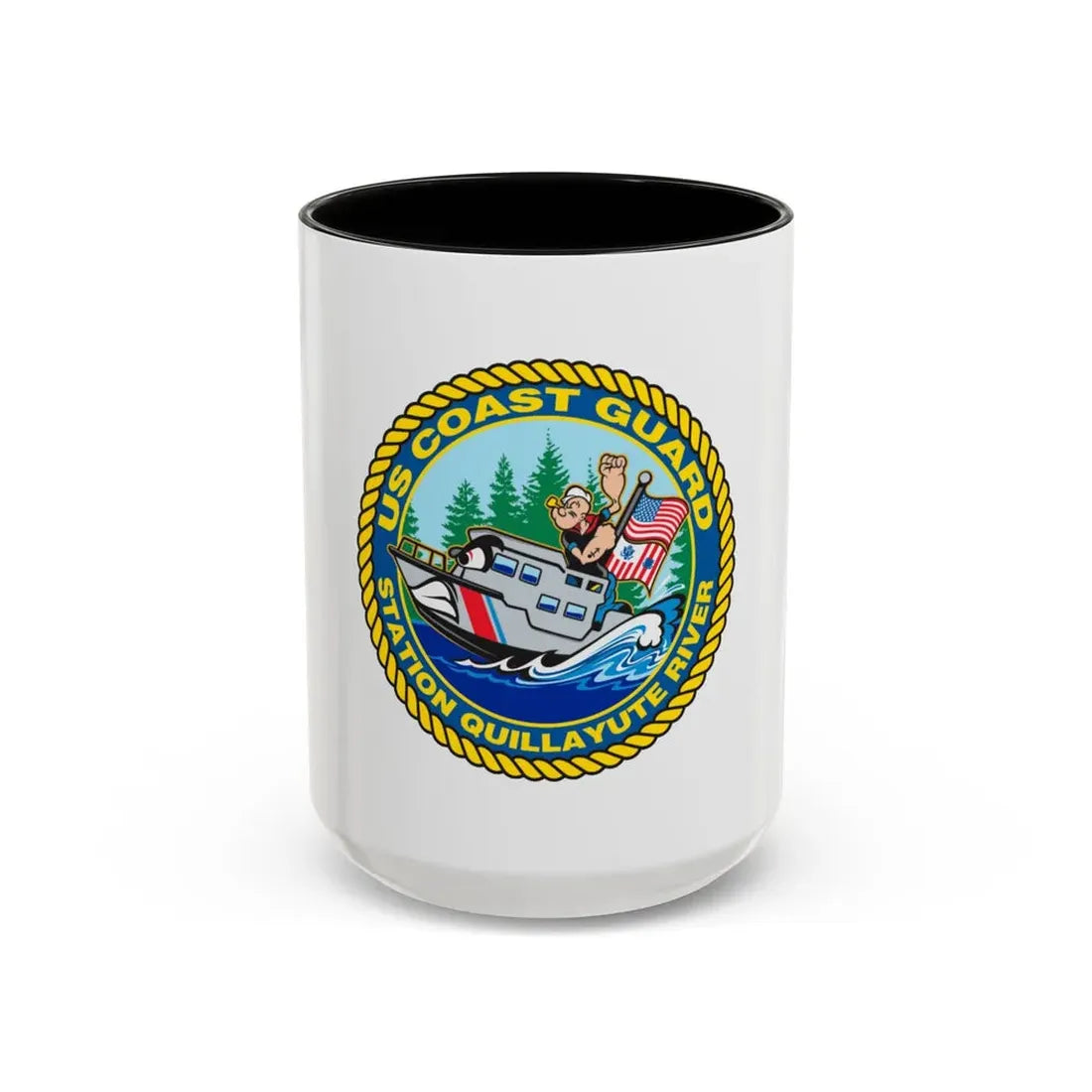 USCGS Quillayute River (U.S. Coast Guard) Accent Coffee Mug 15oz Black - Go Mug Yourself