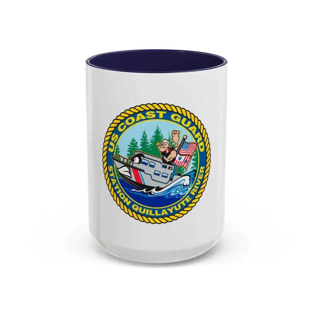 USCGS Quillayute River (U.S. Coast Guard) Accent Coffee Mug 15oz Navy - Go Mug Yourself