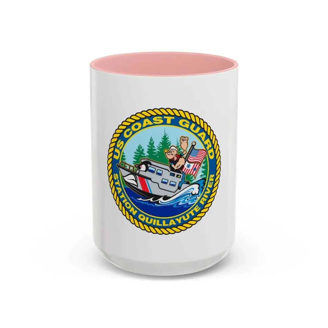 USCGS Quillayute River (U.S. Coast Guard) Accent Coffee Mug 15oz Pink - Go Mug Yourself