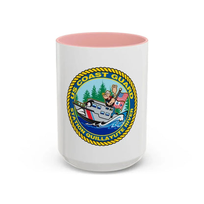 USCGS Quillayute River (U.S. Coast Guard) Accent Coffee Mug 15oz Pink - Go Mug Yourself