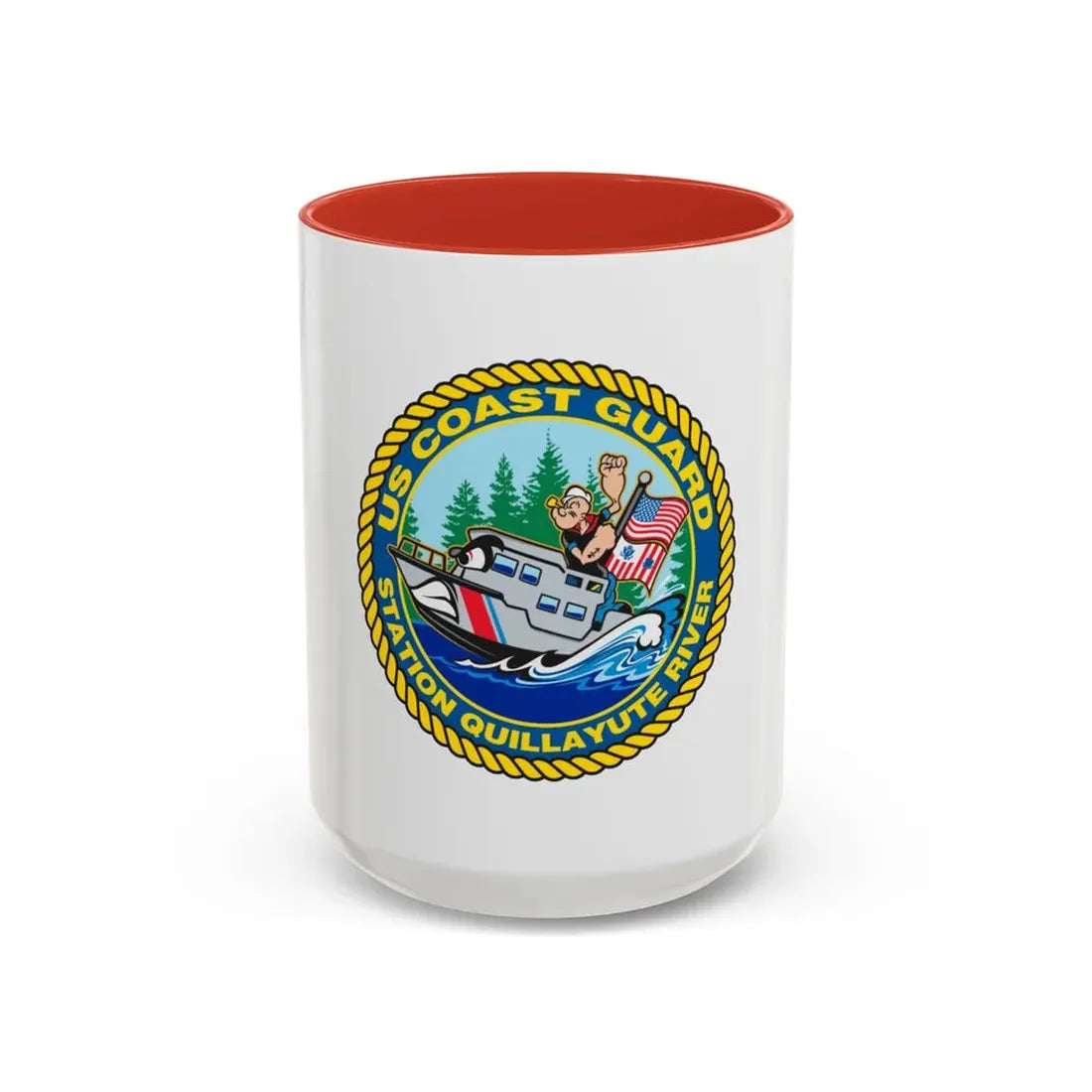 USCGS Quillayute River (U.S. Coast Guard) Accent Coffee Mug 15oz Red - Go Mug Yourself