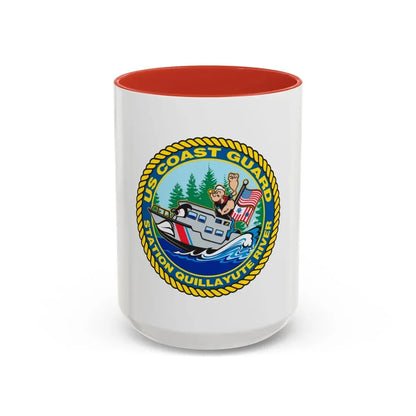 USCGS Quillayute River (U.S. Coast Guard) Accent Coffee Mug 15oz Red - Go Mug Yourself