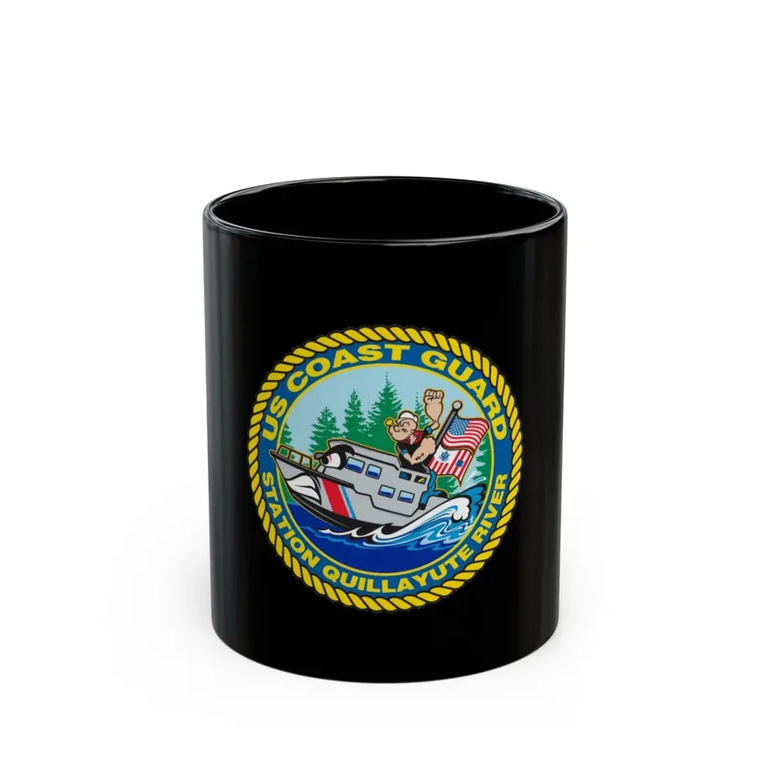 USCGS Quillayute River (U.S. Coast Guard) Black Coffee Mug 11oz - Go Mug Yourself