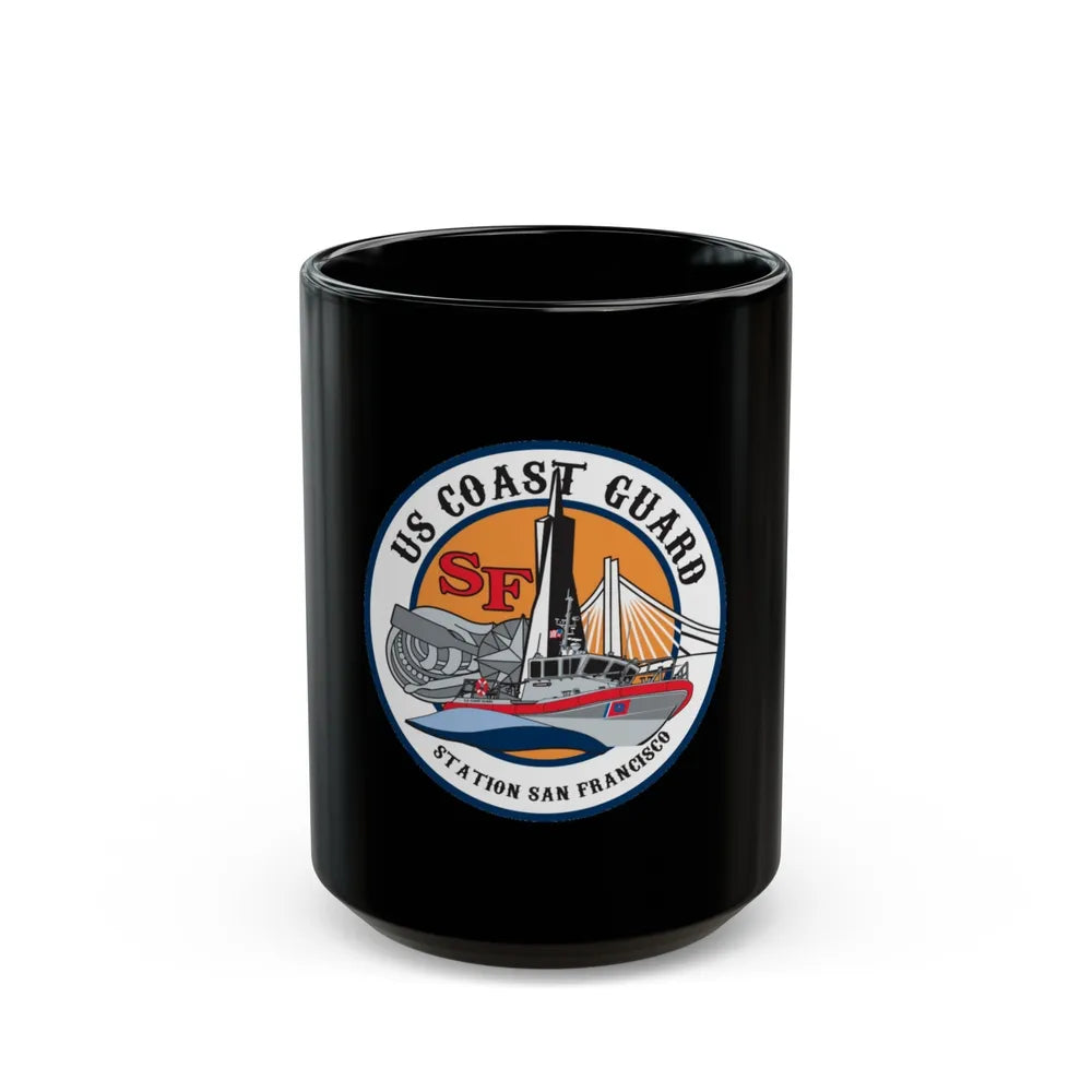 USCGS San Francisco Station (U.S. Coast Guard) Black Coffee Mug-15oz-Go Mug Yourself