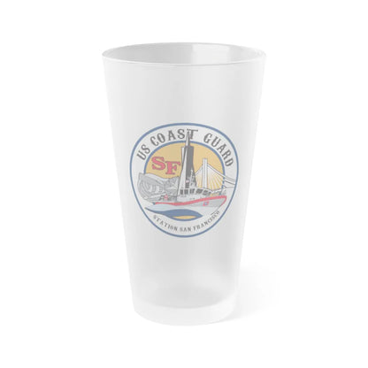 USCGS San Francisco Station (U.S. Coast Guard) Frosted Pint Glass 16oz-Go Mug Yourself