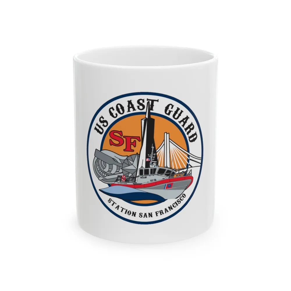 USCGS San Francisco Station (U.S. Coast Guard) White Coffee Mug-11oz-Go Mug Yourself