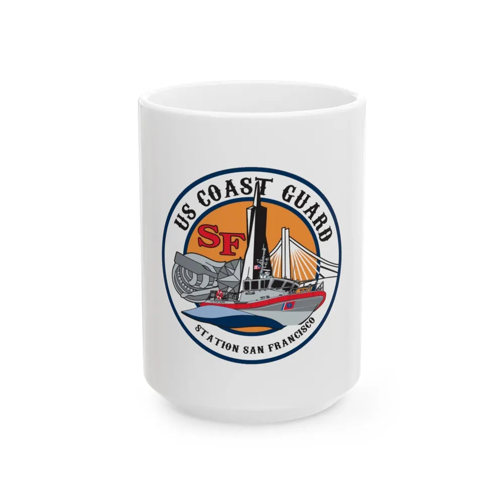 USCGS San Francisco Station (U.S. Coast Guard) White Coffee Mug-15oz-Go Mug Yourself