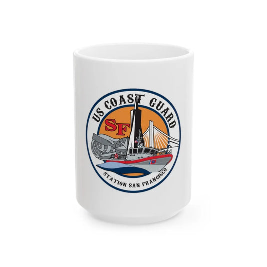 USCGS San Francisco Station (U.S. Coast Guard) White Coffee Mug-15oz-Go Mug Yourself