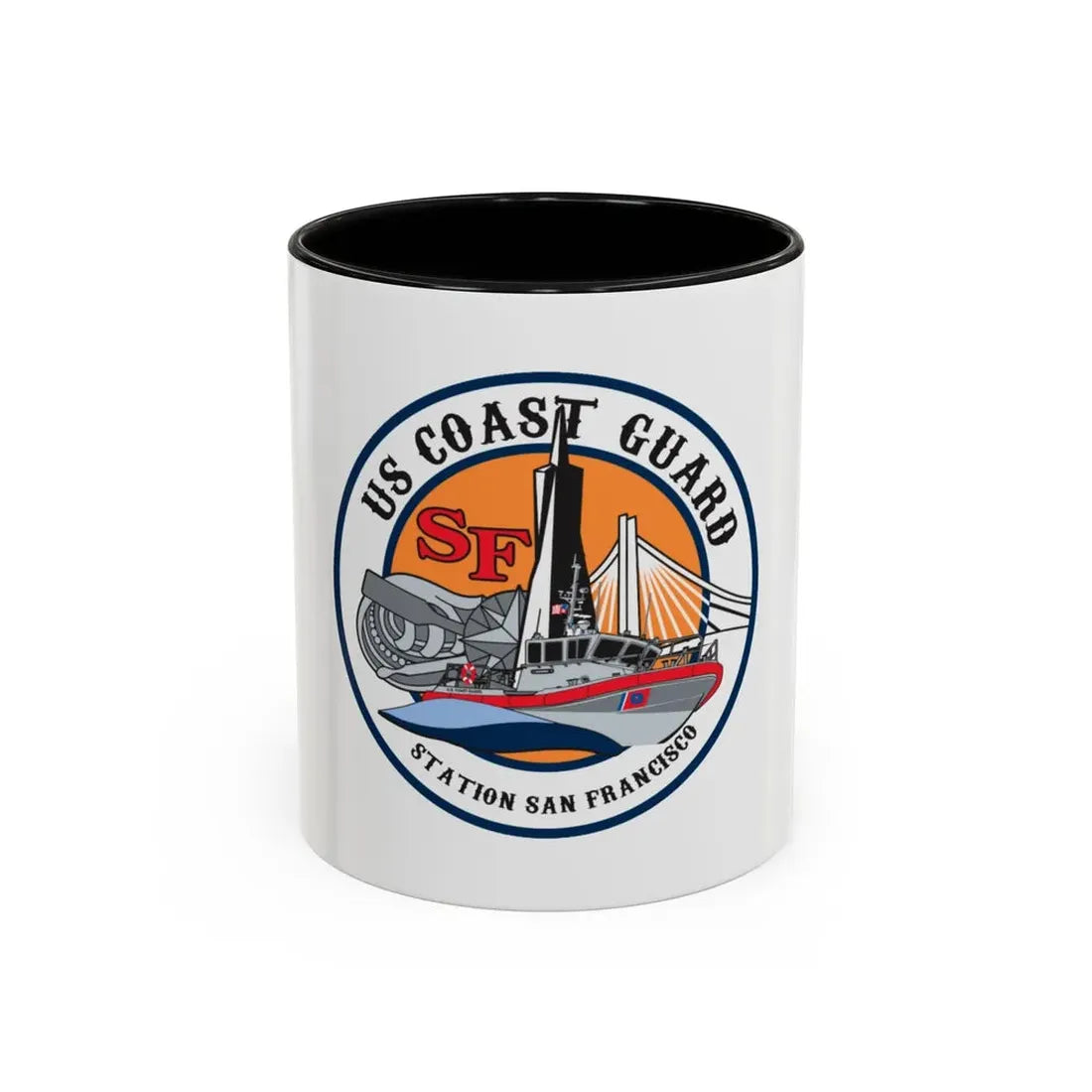 USCGS San Francisco Station (U.S. Coast Guard) Accent Coffee Mug 11oz Black - Go Mug Yourself