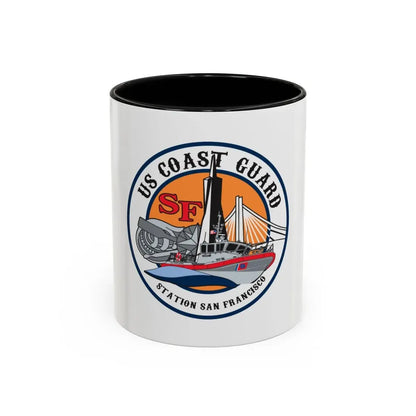 USCGS San Francisco Station (U.S. Coast Guard) Accent Coffee Mug 11oz Black - Go Mug Yourself