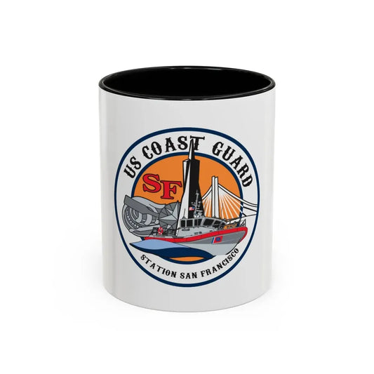 USCGS San Francisco Station (U.S. Coast Guard) Accent Coffee Mug 11oz Black - Go Mug Yourself