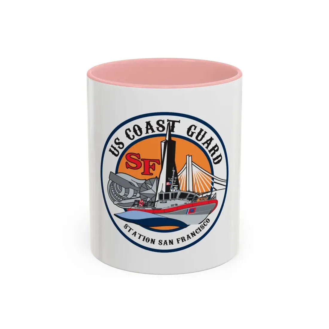 USCGS San Francisco Station (U.S. Coast Guard) Accent Coffee Mug 11oz Pink - Go Mug Yourself