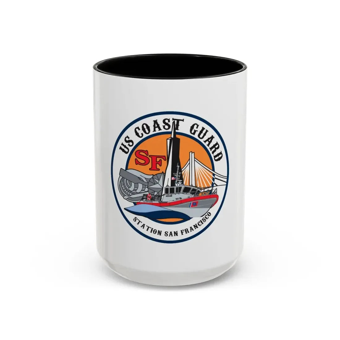 USCGS San Francisco Station (U.S. Coast Guard) Accent Coffee Mug 15oz Black - Go Mug Yourself