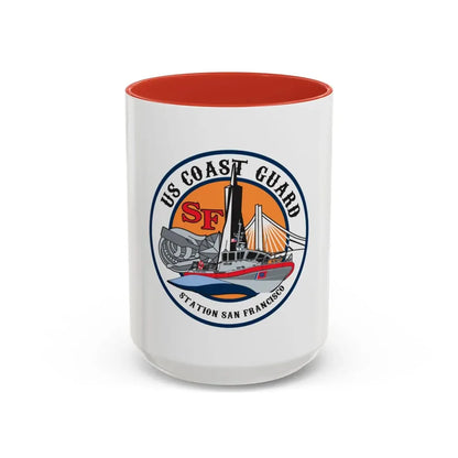 USCGS San Francisco Station (U.S. Coast Guard) Accent Coffee Mug 15oz Red - Go Mug Yourself