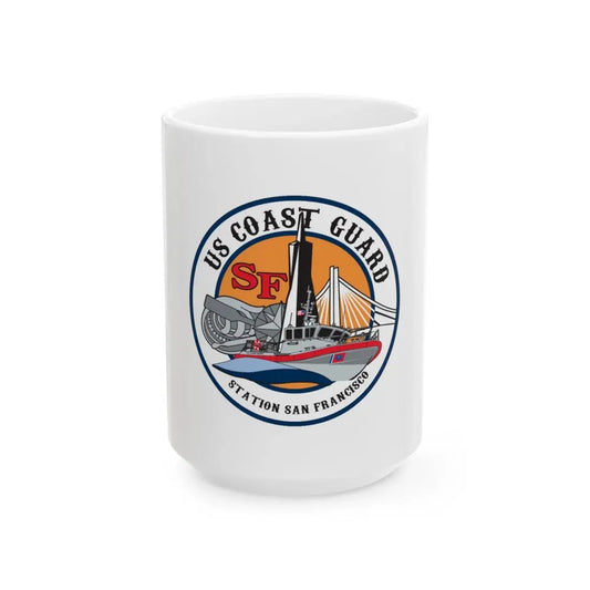 USCGS San Francisco Station (U.S. Coast Guard) White Coffee Mug 15oz - Go Mug Yourself
