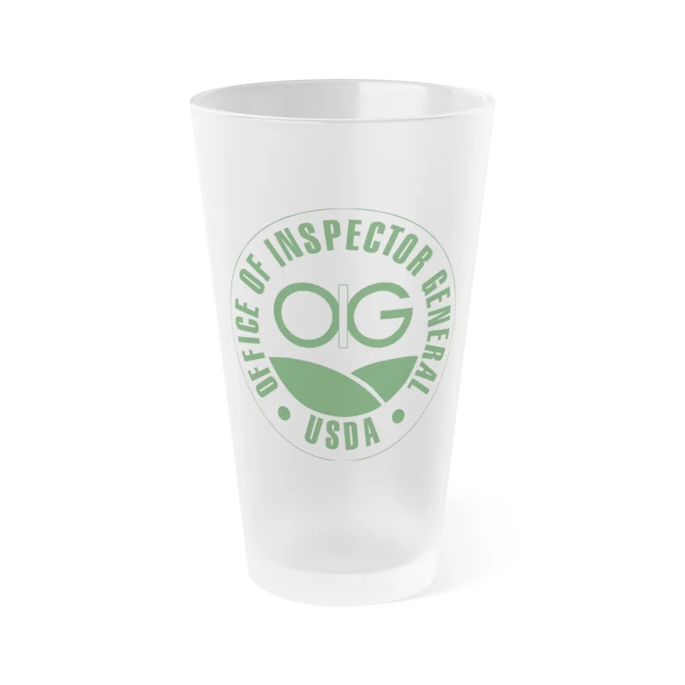 USDA Office Of Inspector General - Frosted Pint Glass 16oz-16oz-Frosted-Go Mug Yourself