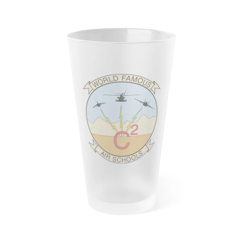 USMC Air Schools (USMC) Frosted Pint Glass 16oz-Go Mug Yourself