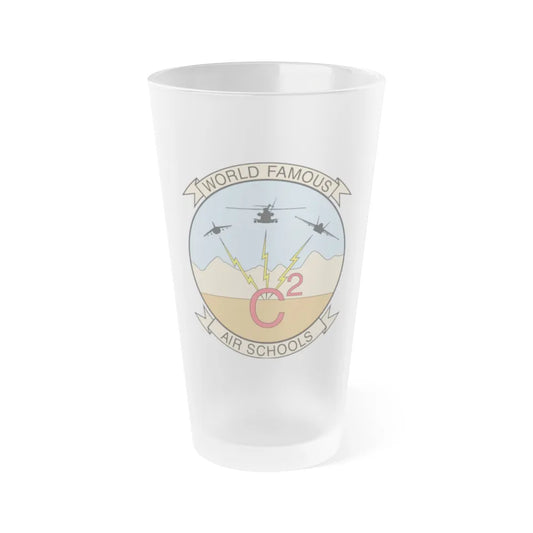 USMC Air Schools (USMC) Frosted Pint Glass 16oz-Go Mug Yourself