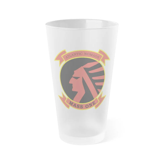 USMC Atlantic Nomads Mass One (USMC) Frosted Pint Glass 16oz-Go Mug Yourself