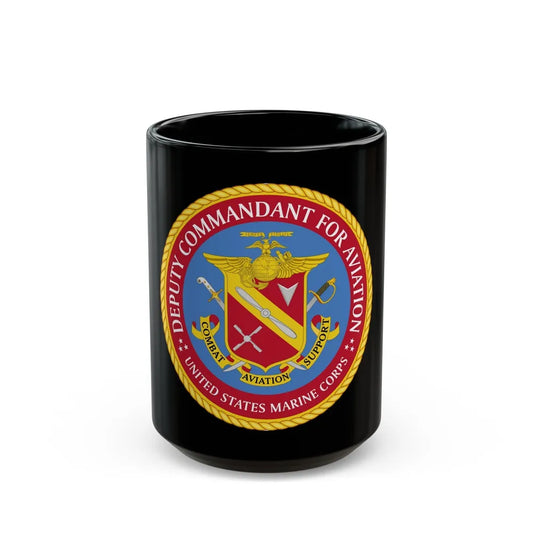 USMC Deputy Commandant for Aviation (USMC) Black Coffee Mug-15oz-Go Mug Yourself