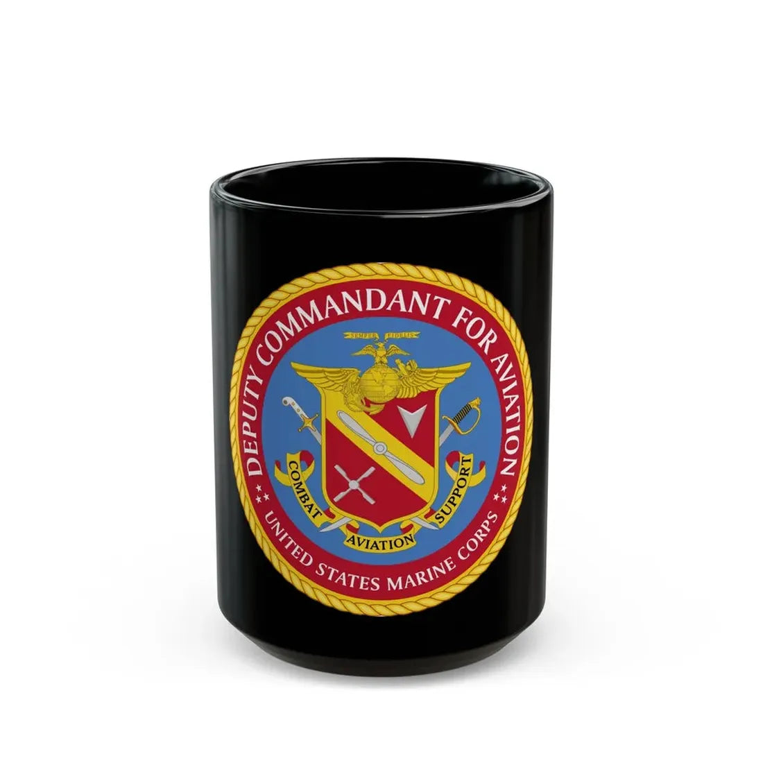 USMC Deputy Commandant for Aviation (USMC) Black Coffee Mug 15oz - Go Mug Yourself