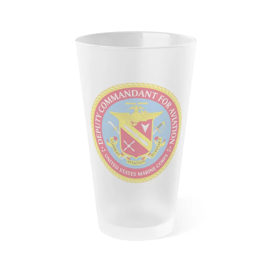 USMC Deputy Commandant for Aviation (USMC) Frosted Pint Glass 16oz-Go Mug Yourself