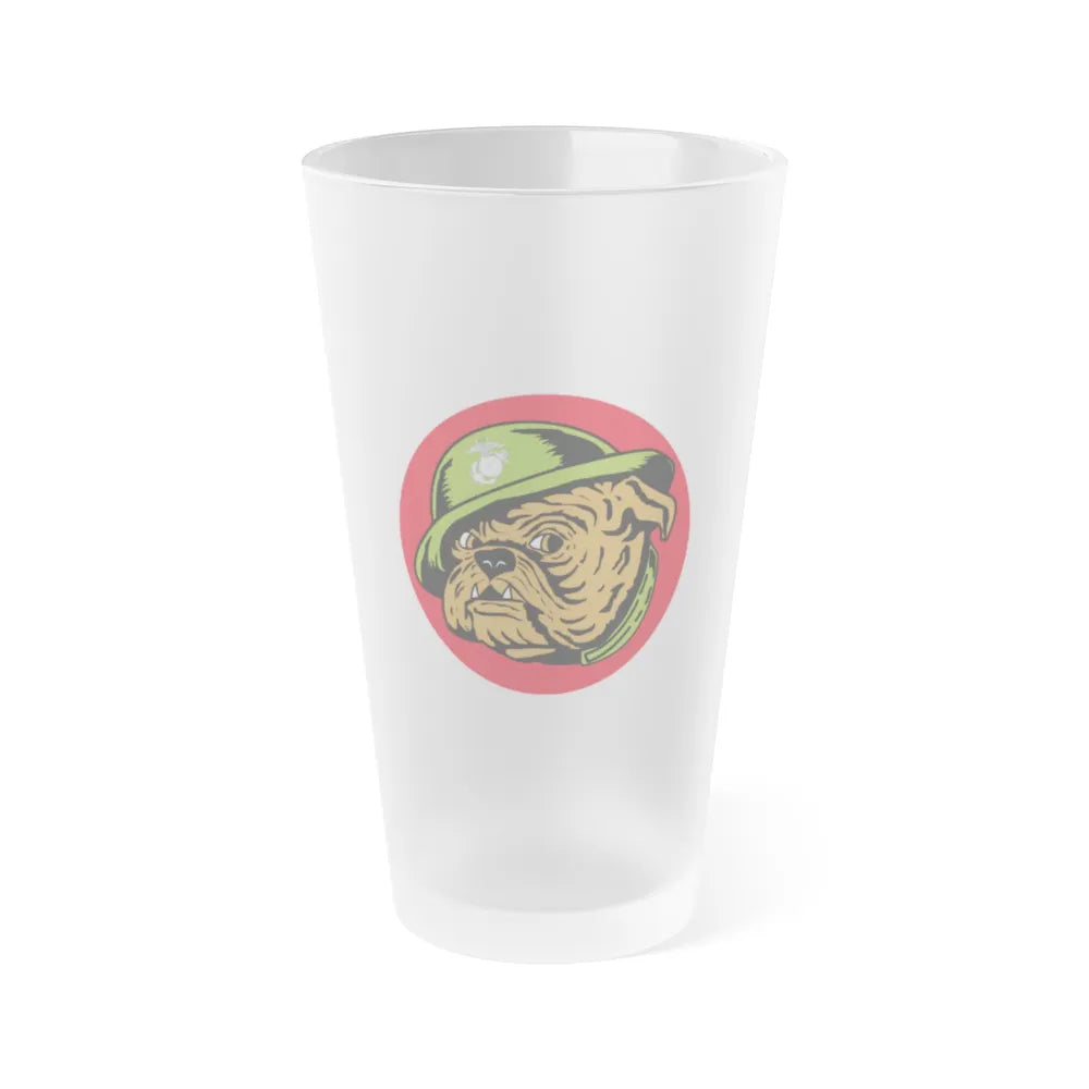 USMC Devil Dog (USMC) Frosted Pint Glass 16oz-Go Mug Yourself