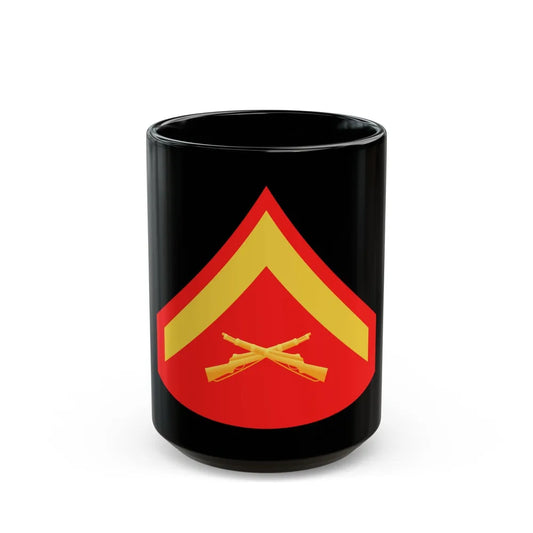 USMC E3 (USMC) Black Coffee Mug-15oz-Go Mug Yourself