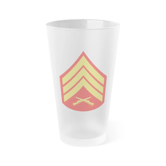 USMC E5 (USMC) Frosted Pint Glass 16oz-Go Mug Yourself