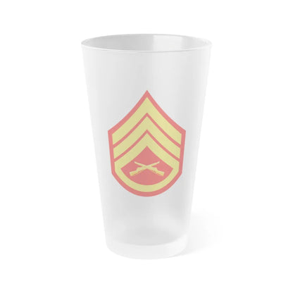 USMC E6 (USMC) Frosted Pint Glass 16oz-Go Mug Yourself