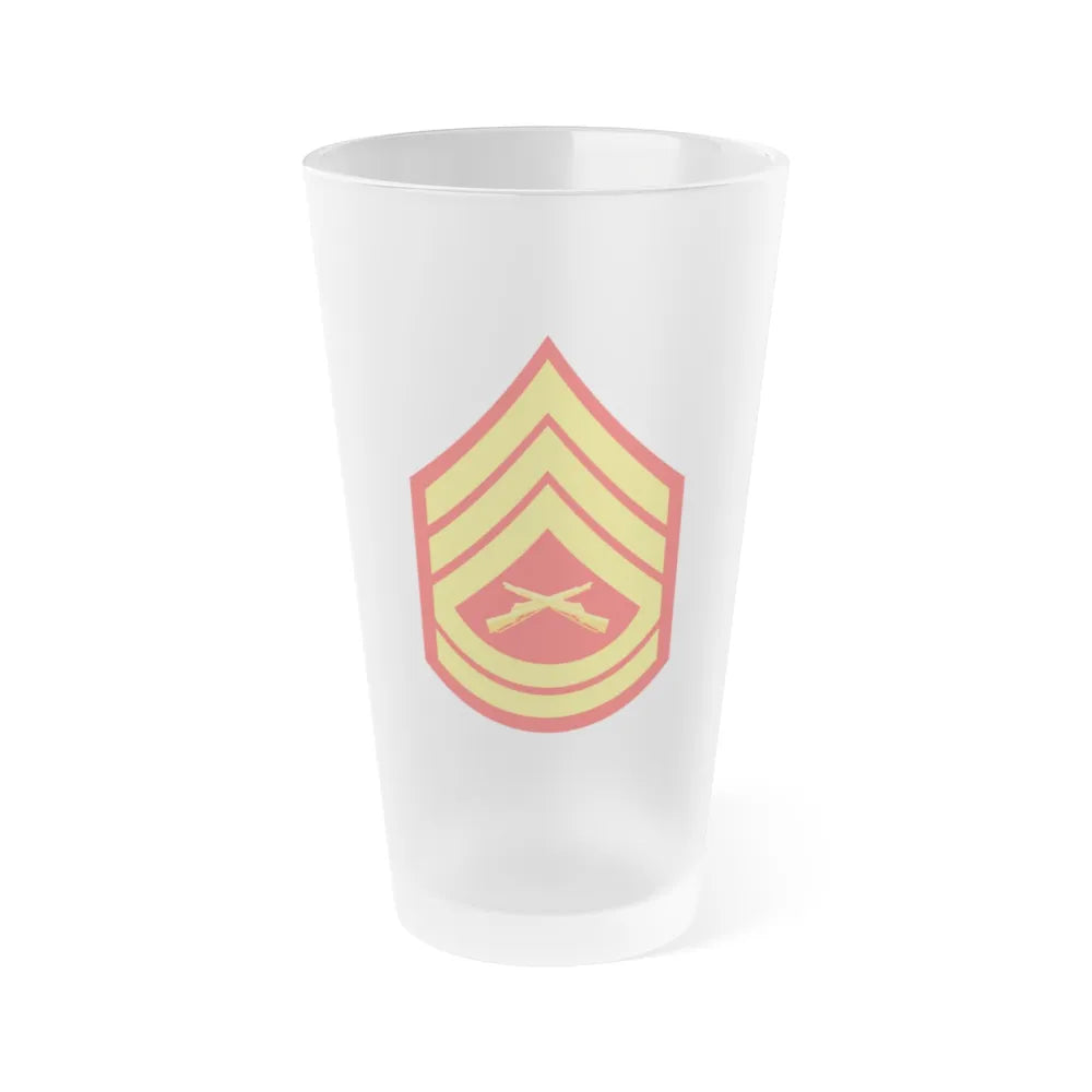 USMC E7 (USMC) Frosted Pint Glass 16oz-Go Mug Yourself