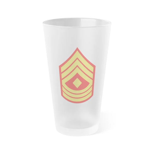 USMC E8 1SG (USMC) Frosted Pint Glass 16oz-Go Mug Yourself