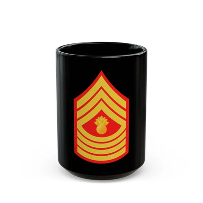 USMC E9 MGyS (USMC) Black Coffee Mug-15oz-Go Mug Yourself