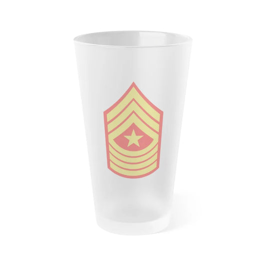 USMC E9 SGM (USMC) Frosted Pint Glass 16oz-Go Mug Yourself