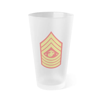 USMC E9 SGMMC (USMC) Frosted Pint Glass 16oz-Go Mug Yourself