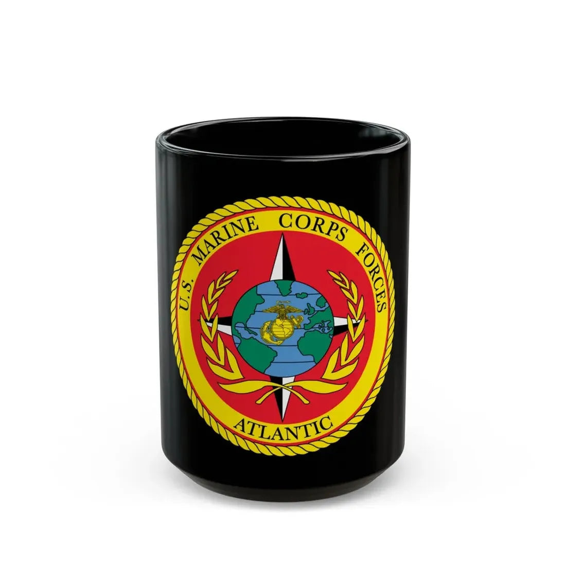 USMC Forces Atlantic (USMC) Black Coffee Mug 15oz - Go Mug Yourself