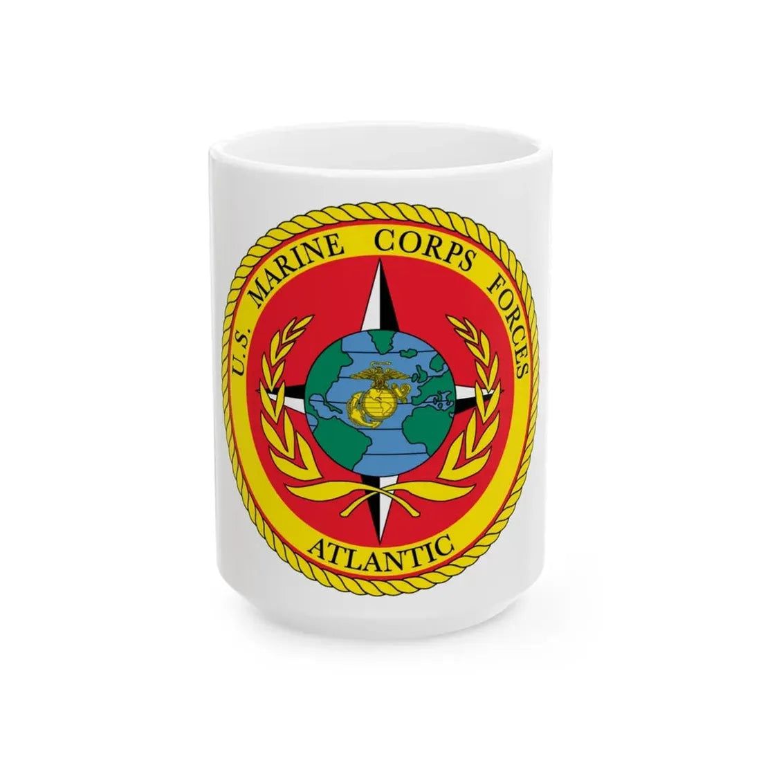 USMC Forces Atlantic (USMC) White Coffee Mug 15oz - Go Mug Yourself