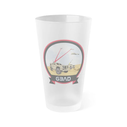 USMC Ground Based Air Defense (USMC) Frosted Pint Glass 16oz-Go Mug Yourself