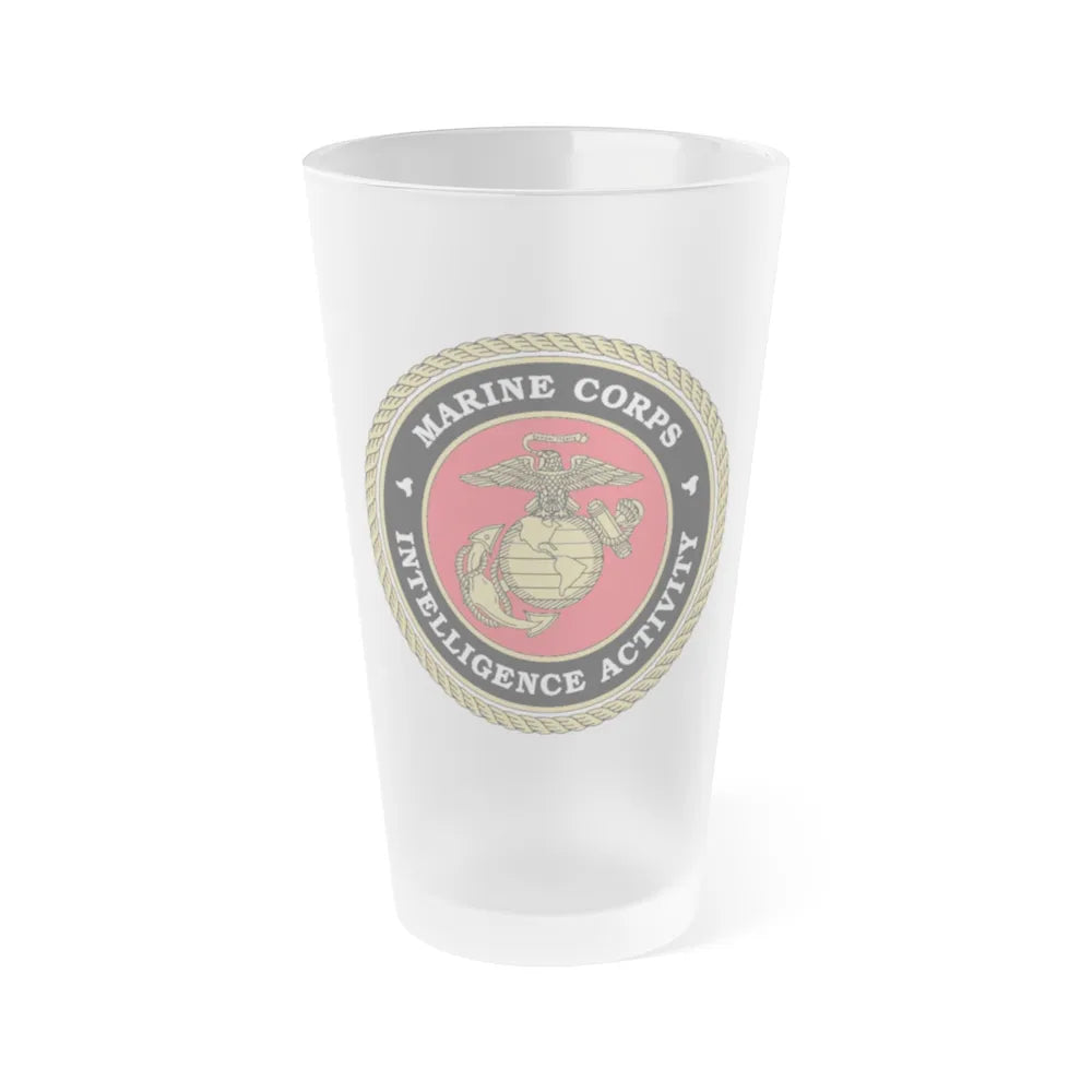 USMC Intell Acticity (USMC) Frosted Pint Glass 16oz-Go Mug Yourself