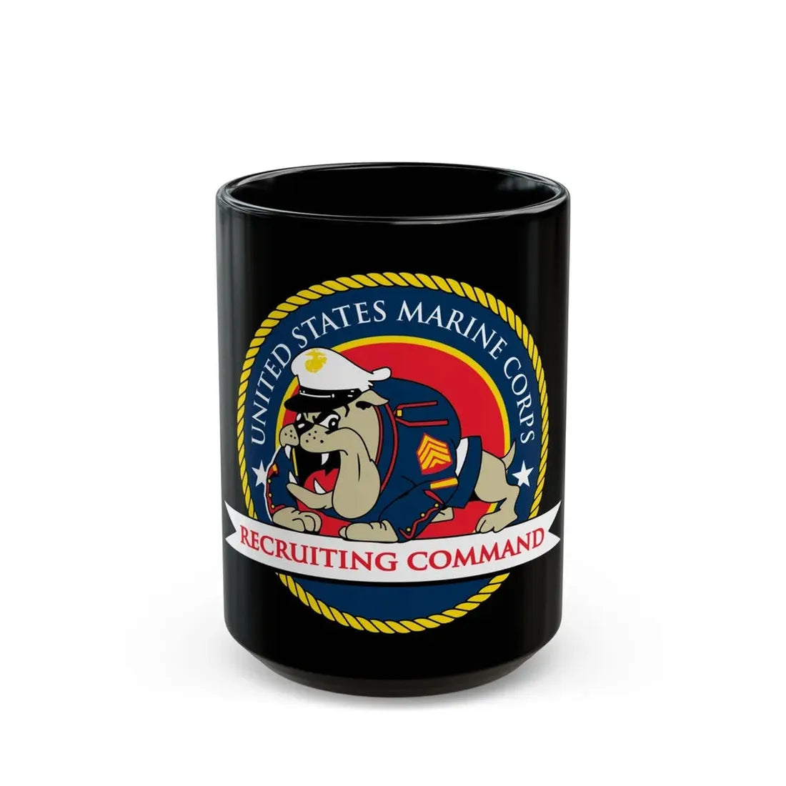USMC Recruiting Command (USMC) Black Coffee Mug 15oz - Go Mug Yourself