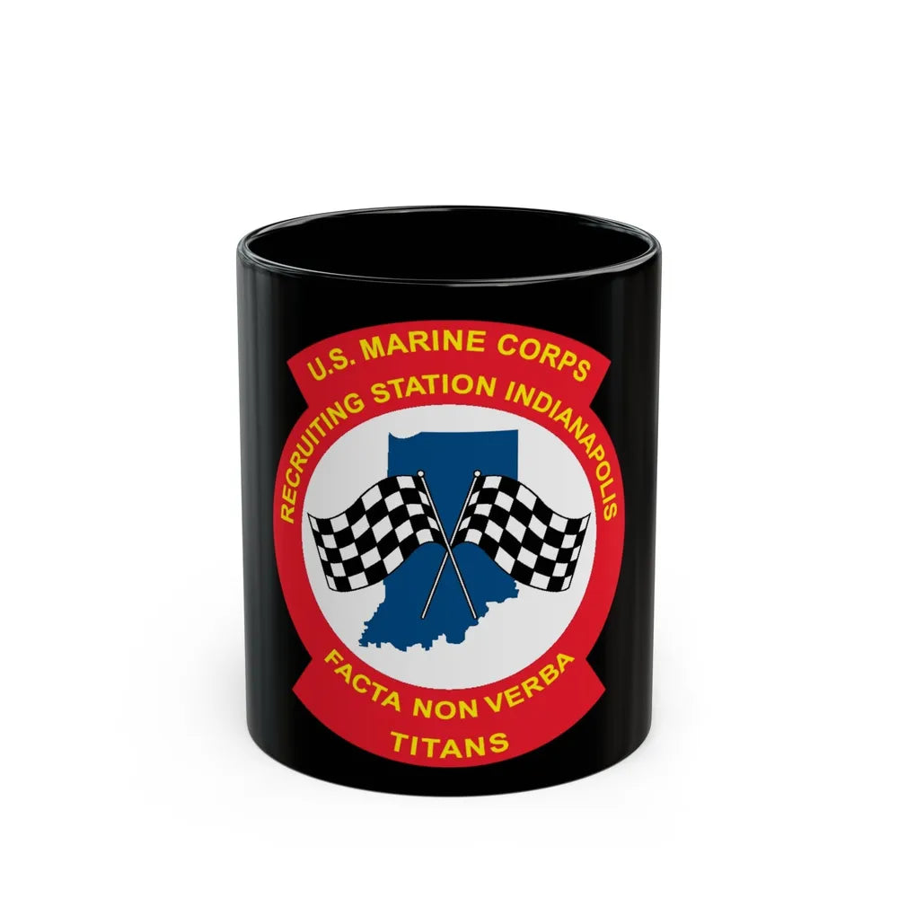 USMC Recruiting Station Indianapolis (USMC) Black Coffee Mug-11oz-Go Mug Yourself