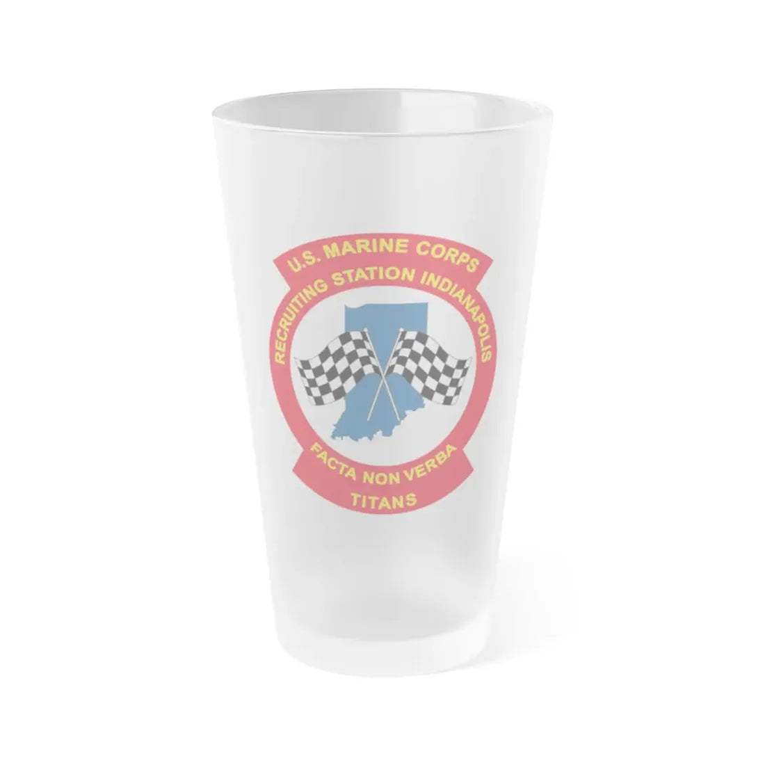 USMC Recruiting Station Indianapolis (USMC) Frosted Pint Glass 16oz Default Title - Go Mug Yourself