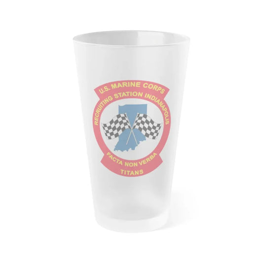 USMC Recruiting Station Indianapolis (USMC) Frosted Pint Glass 16oz Default Title - Go Mug Yourself
