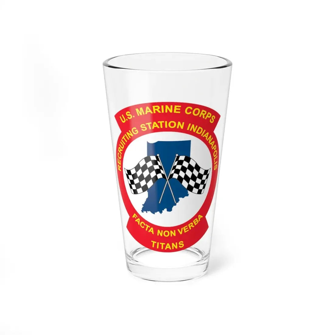 USMC Recruiting Station Indianapolis (USMC) Pint Glass 16oz 16oz - Go Mug Yourself