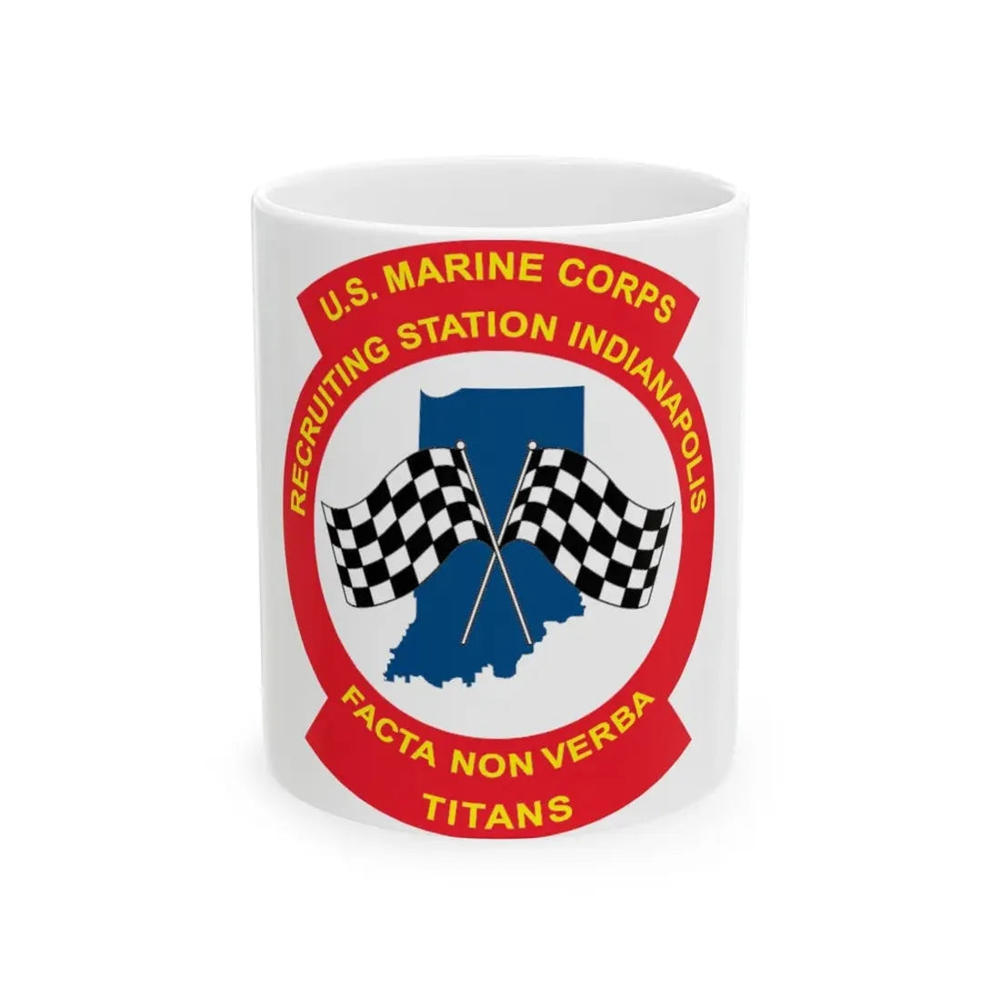 USMC Recruiting Station Indianapolis (USMC) White Coffee Mug 11oz - Go Mug Yourself
